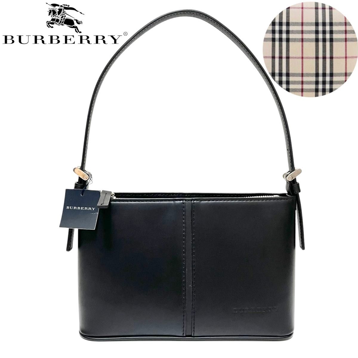 BURBERRY バーバリー サフィアーノレザー ハンドバッグ ノバチェック 