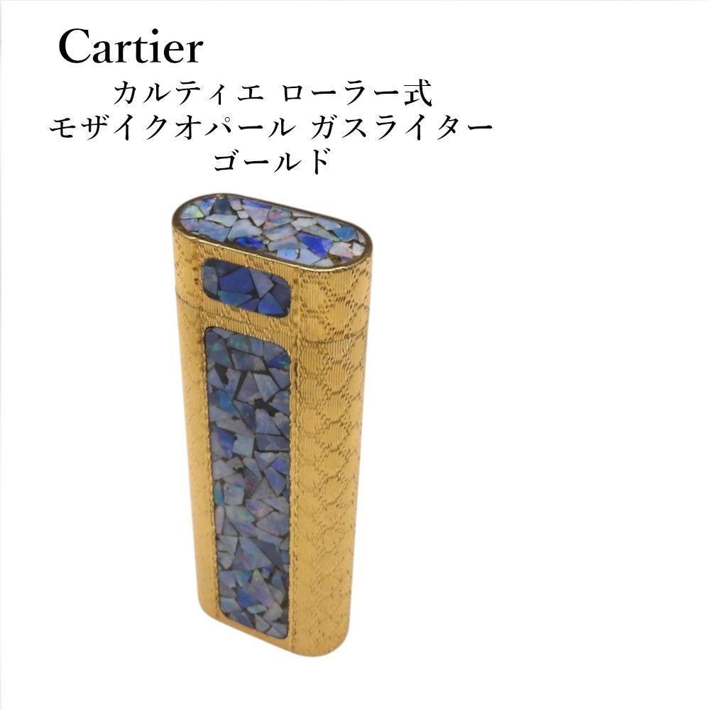 Cartier カルティエ モザイクオパール ガスライター ゴールド 着火確認済 Cartier カルティエ ローラー式 モザイクオパール ガスライター