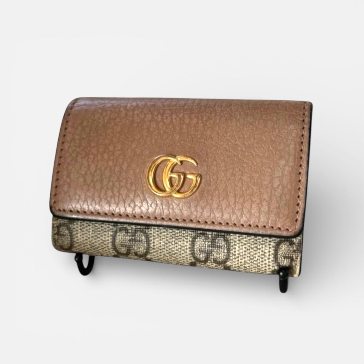 GUCCI グッチ GGマーモント キーケース 6連 ベージュ×ホワイト レザー