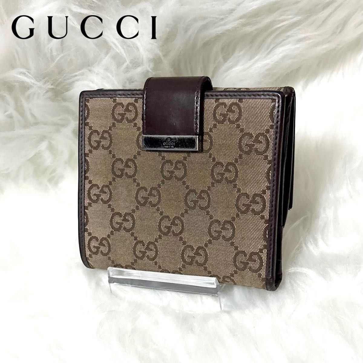 GUCCI グッチ GGキャンバス Wホック長財布 ブラウン | Shop at