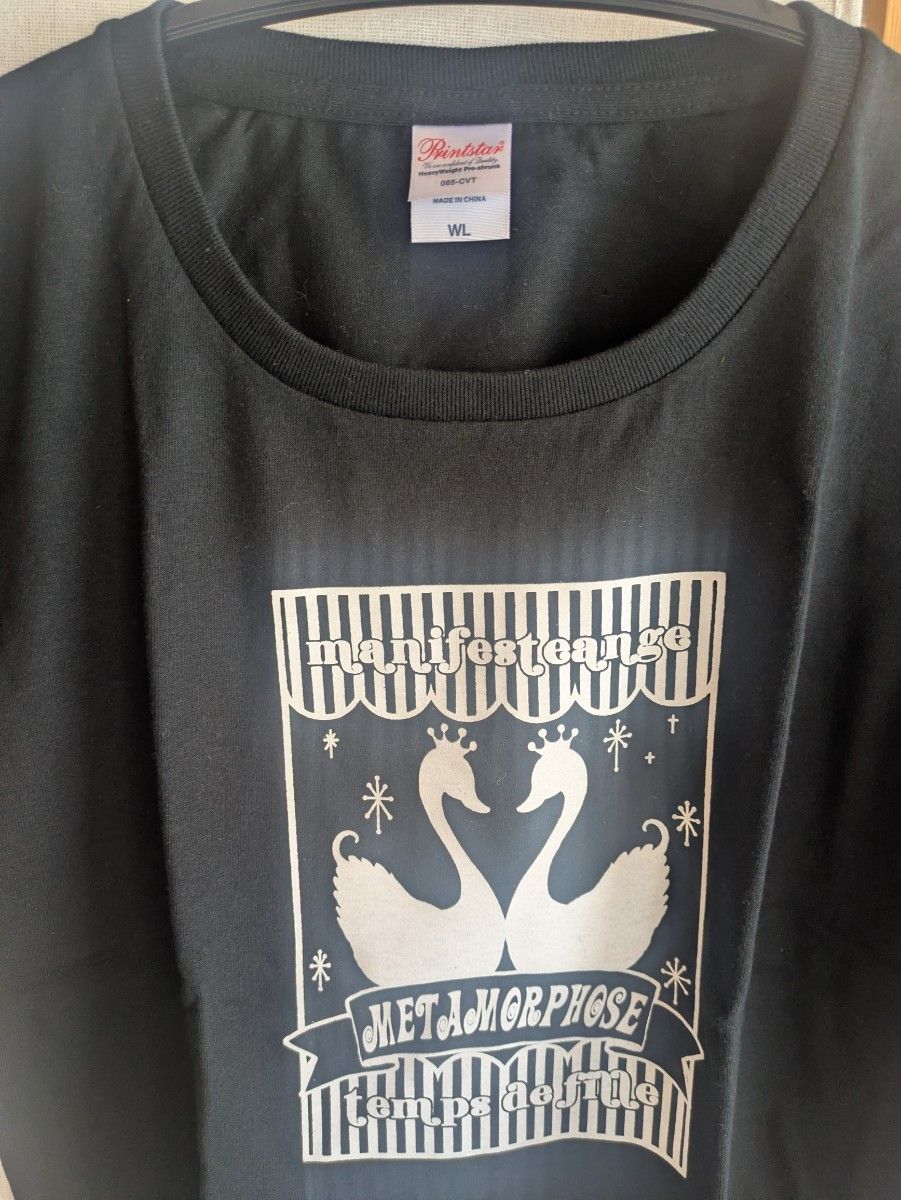 Preview of Metamorphose スワンプリントTシャツ 黒