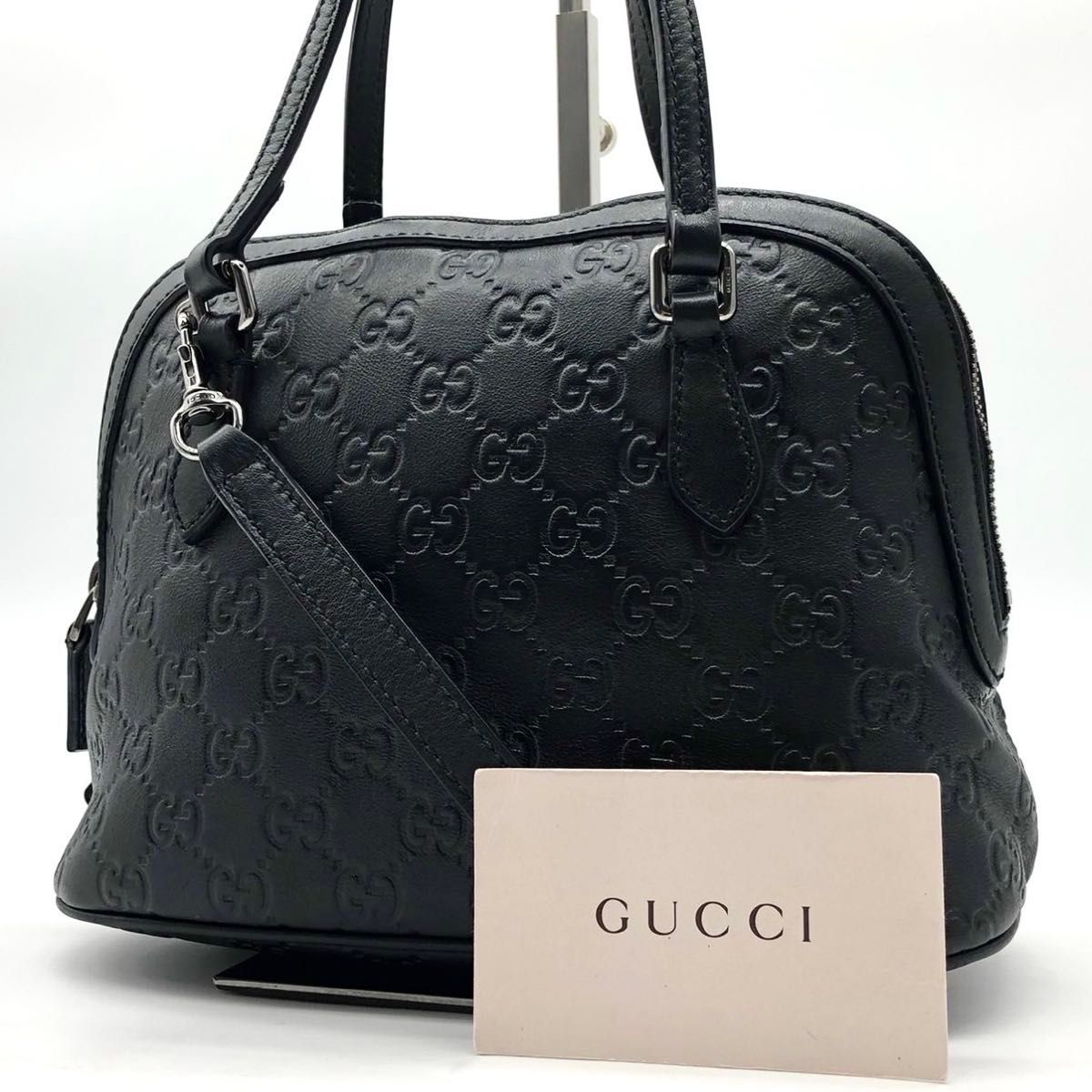 美品.正規】 GUCCI グッチ 本革 ショルダー カバン バッグ 黒 ブランド 