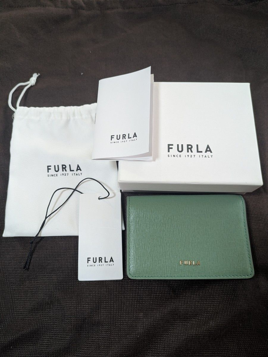 付属品全て有り☆新品 FURLA フルラ 4連キーケース グリーンベージュ