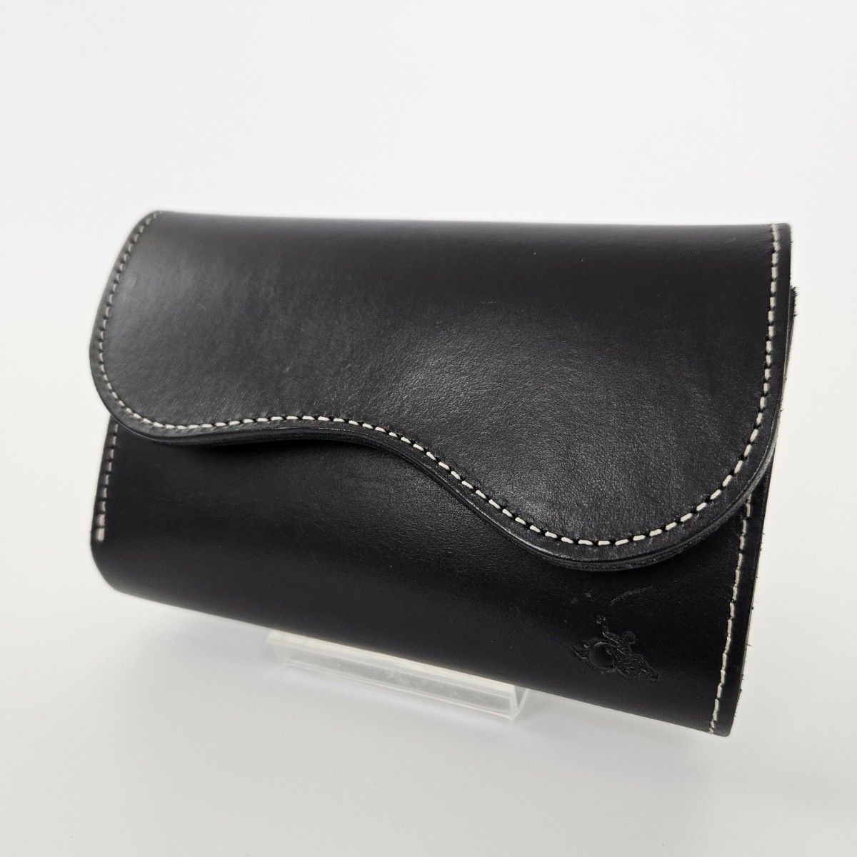未使用級 BALENCIAGA グラフィティ 三つ折り財布 レザー ロゴ 黒