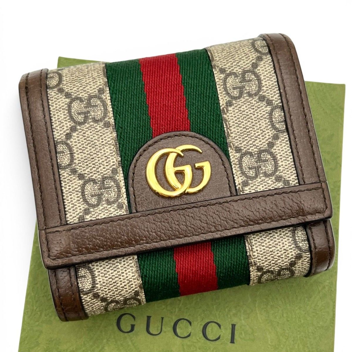 GUCCI グッチ GGスプリーム 二つ折り財布 コンパクトウォレット