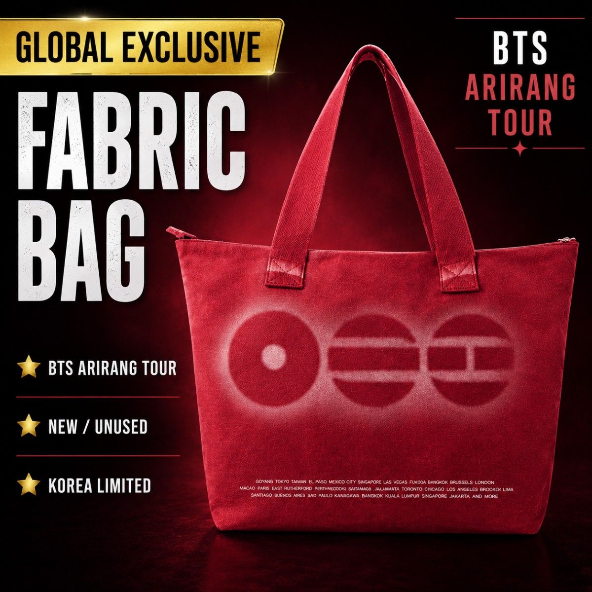 BTS ARIRANG ポップアップ Fabric Bag トートバッグ | Shop at