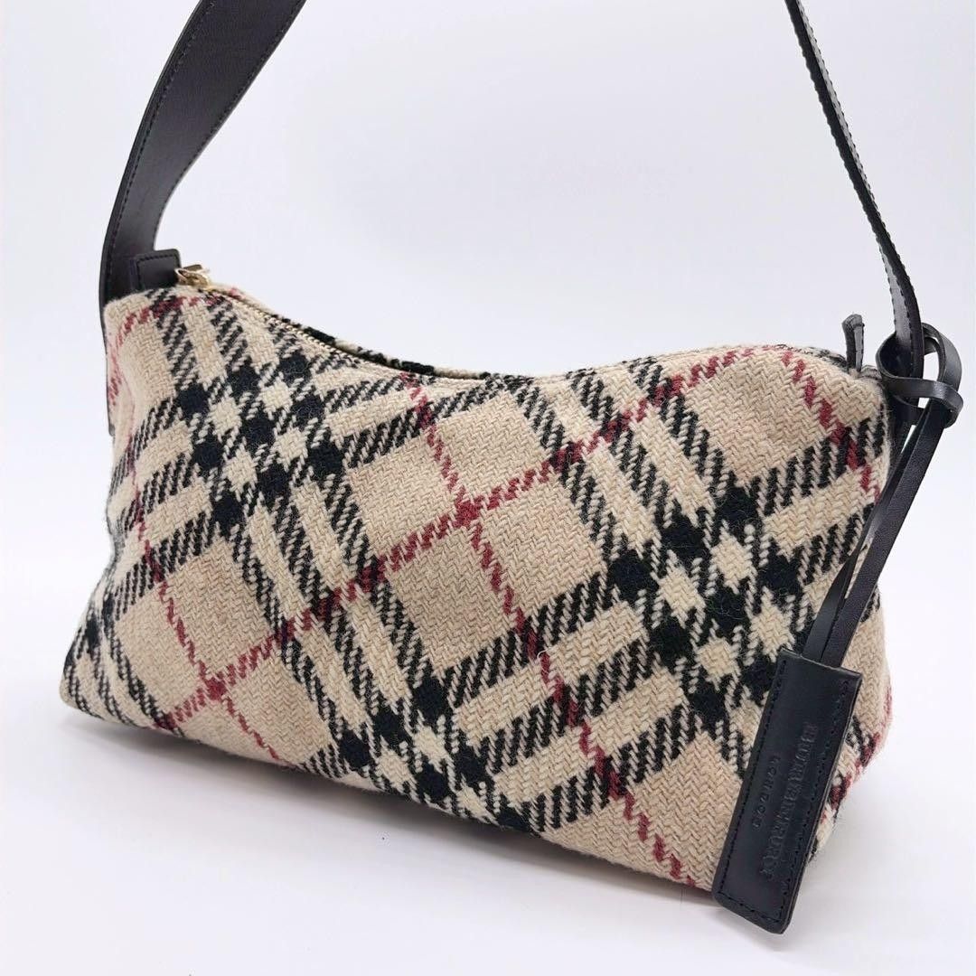 BURBERRY ハンドバッグ ノバチェック PVC レザー ベージュ ショルダー