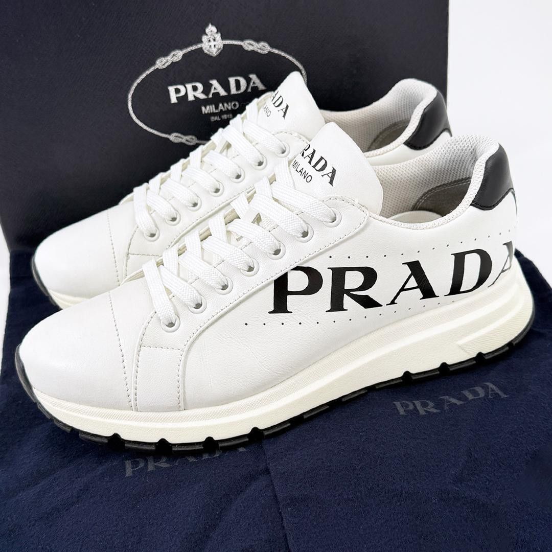 PRADA プラダ キルティング レザースニーカー 白 ホワイト 39 | Shop