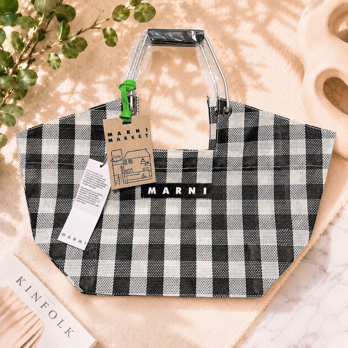 MARNI MARKET マルニ ギンガムチェック トートバッグ | Shop at