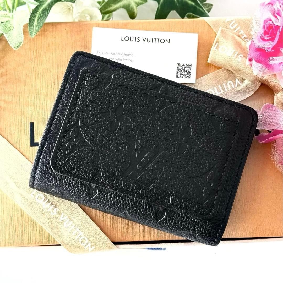 極美品】ルイヴィトン ポルトフォイユ クレア アンプラント 財布 黒 IC