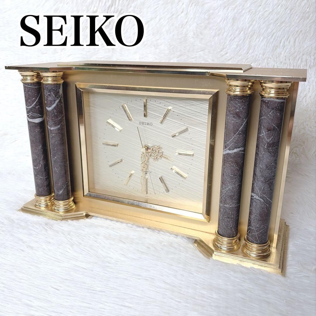 セイコー 置時計 SEIKO QZ410G ゴールド色 回転飾り 日本製 | Shop at