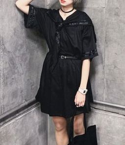 Preview of ikumi イクミ セーラー ワンピース 黒