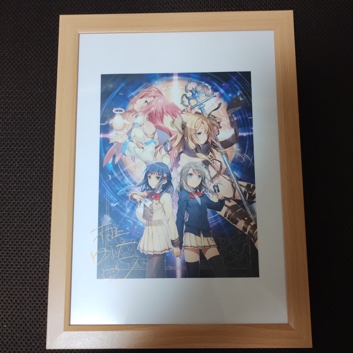 サイン、直筆画 島涼香/かかずゆみ 直筆サイン入りカラー複製色紙