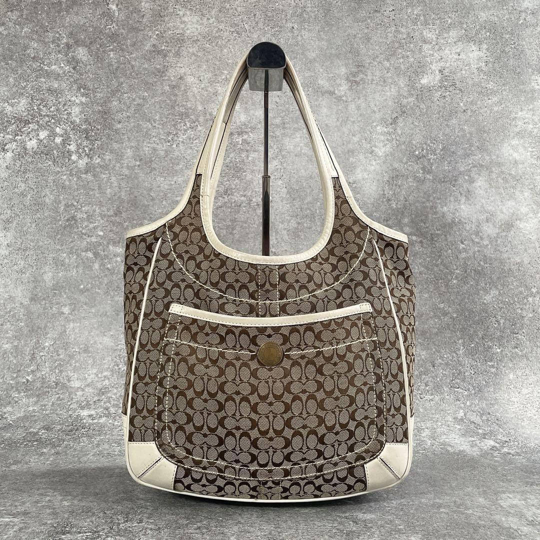 COACH Signature Shoulder Bag Y2K コーチ シグネチャー ゴールド金具