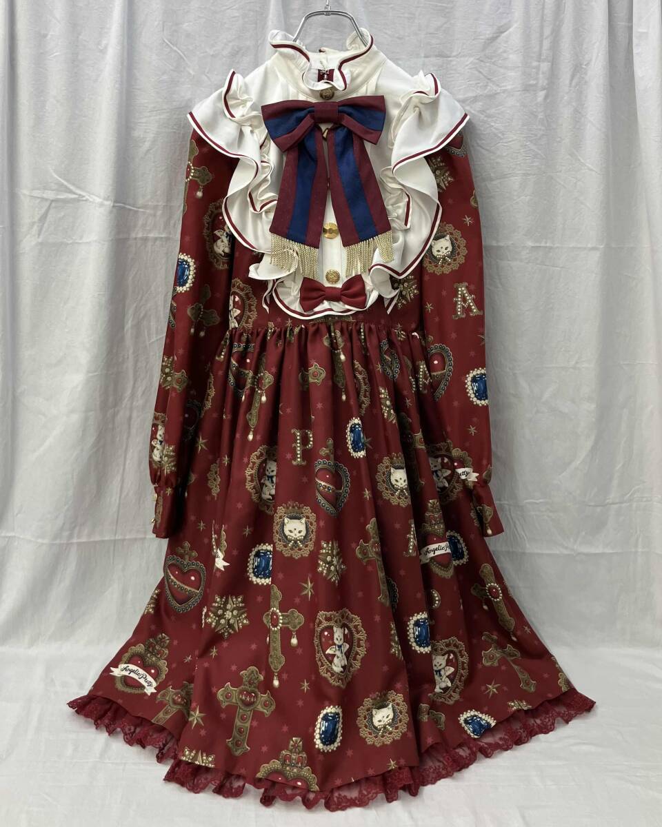 Preview of Angelic Pretty アンジェリック プリティ Noble Collection ノーブルコレクション 長袖ワンピース PO-030428-001 ワインカラー 店舗受取可
