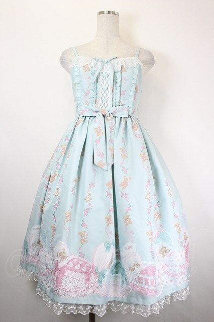 Preview of Angelic Pretty / 夢見るTiny Bearジャンパースカート ミント I-26-06-05-039-AP-OP-SA-ZI