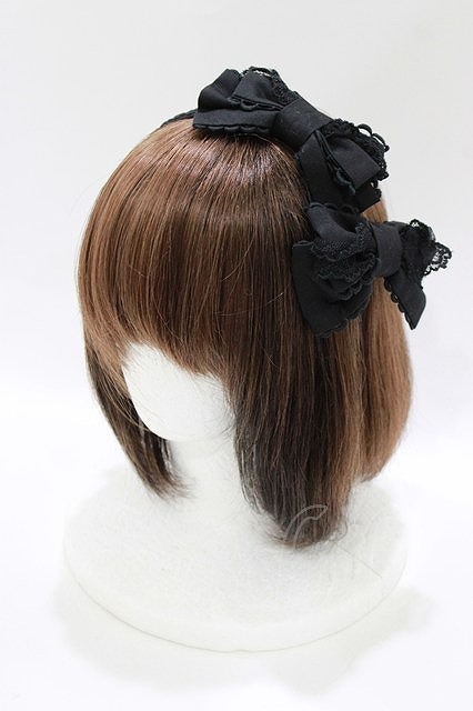 Preview of Angelic Pretty / プチツインリボンカチューシャ ブラック H-26-06-09-1068-AP-AC-NS-ZH