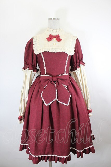 Preview of metamorphose / 付け袖付きワンピース ワイン I-26-07-09-084-ME-OP-TE-ZI