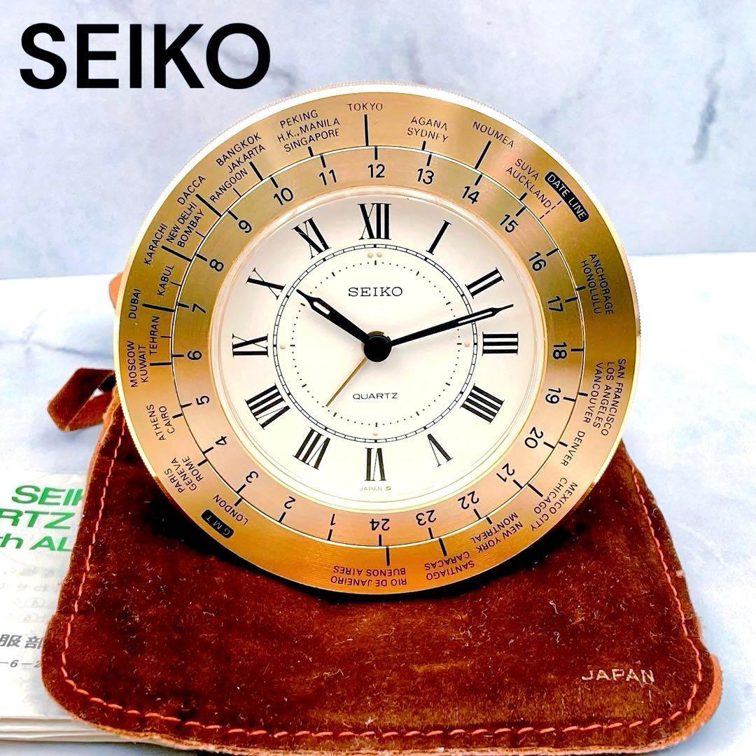 セイコー 置時計 SEIKO QZ410G ゴールド色 回転飾り 日本製 | Shop at