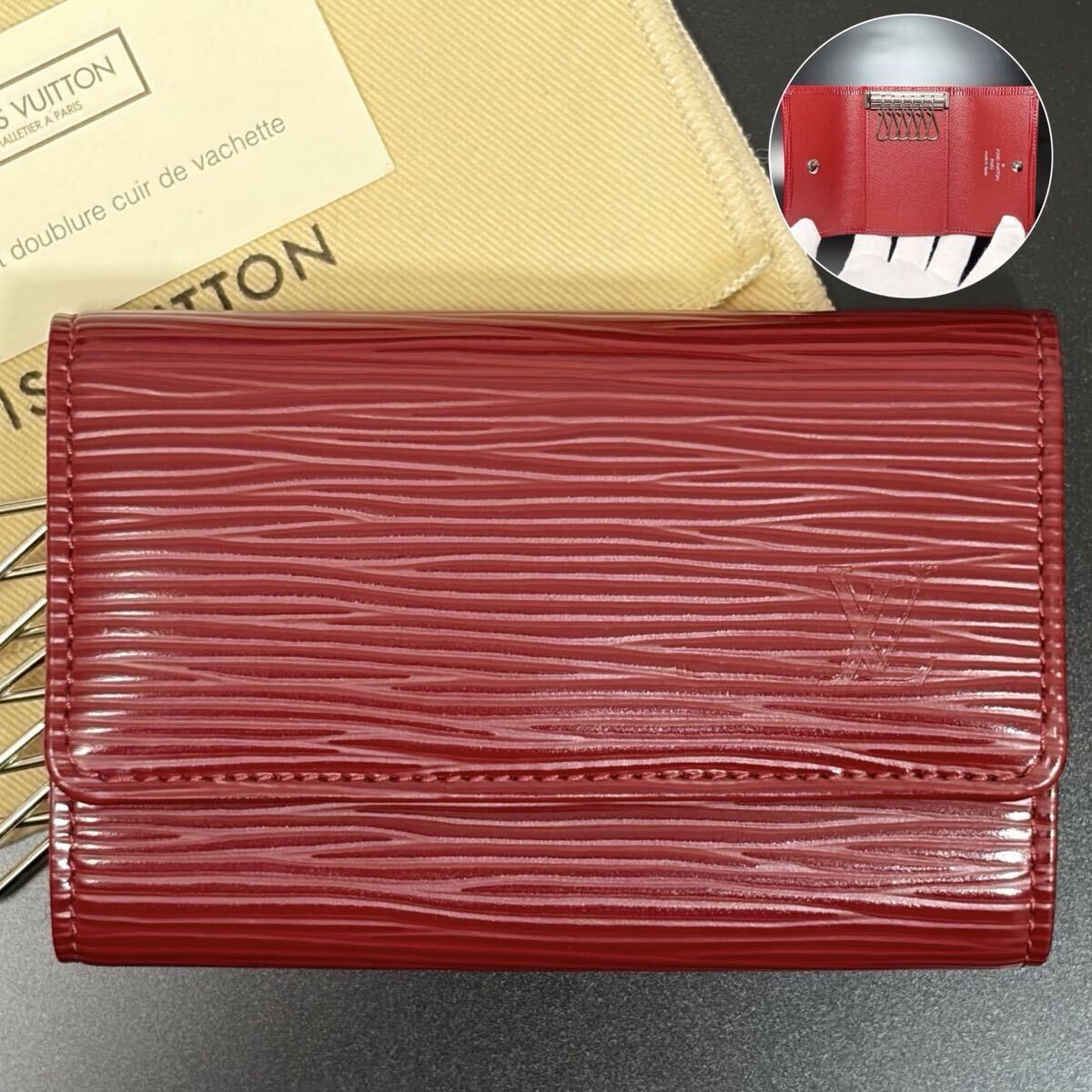 LOUIS VUITTON ルイヴィトン エピ ミュルティクレ 4 キーケース レッド