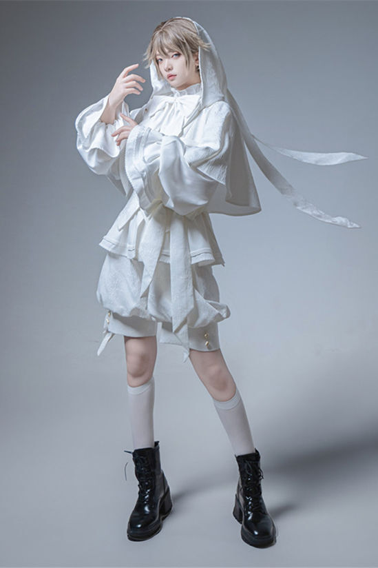 Preview of Princess Chronicles Rabbit Hunting White Moonlight White Ouji Lolita Jacket & Shorts Set ラビット ジャケット ショートパンツ SET