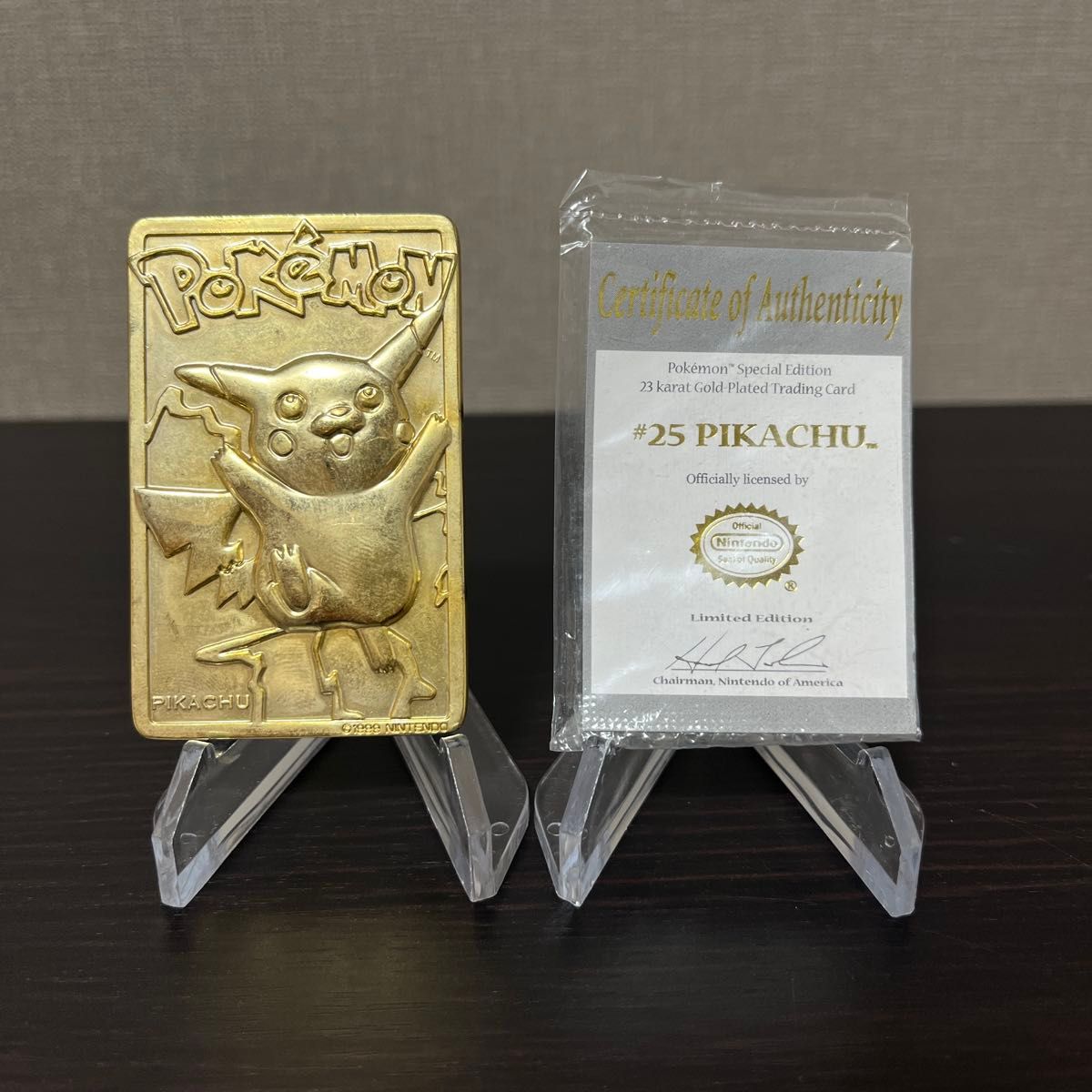 ポケモン ピカチュウ 23kゴールドメッキカード バーガーキング 証明書