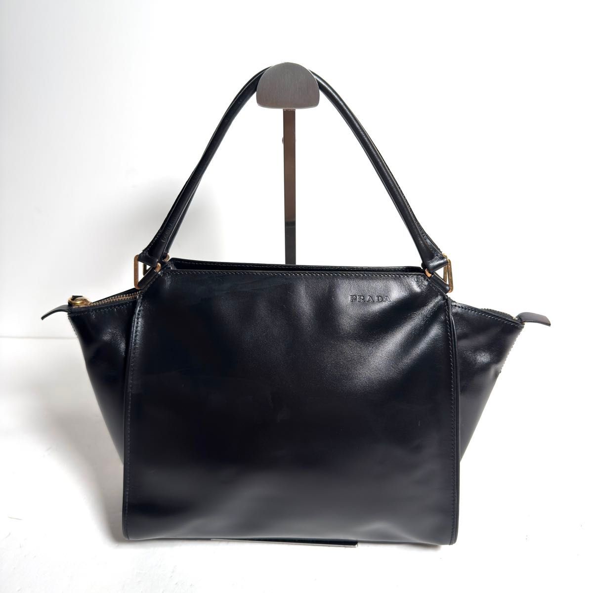 メンズ ungaro 2wayバッグ クロコ型押し オールレザー ブラック 
