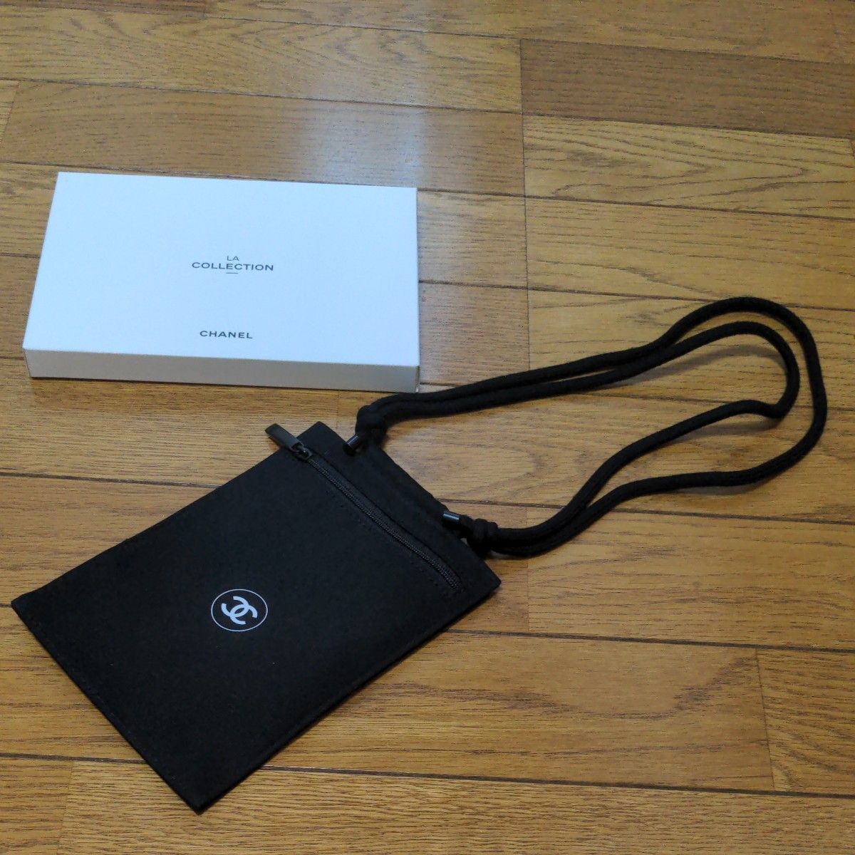 CHANEL シャネル 巾着ポーチ 8.455 ベロア コスメポーチ ブラック