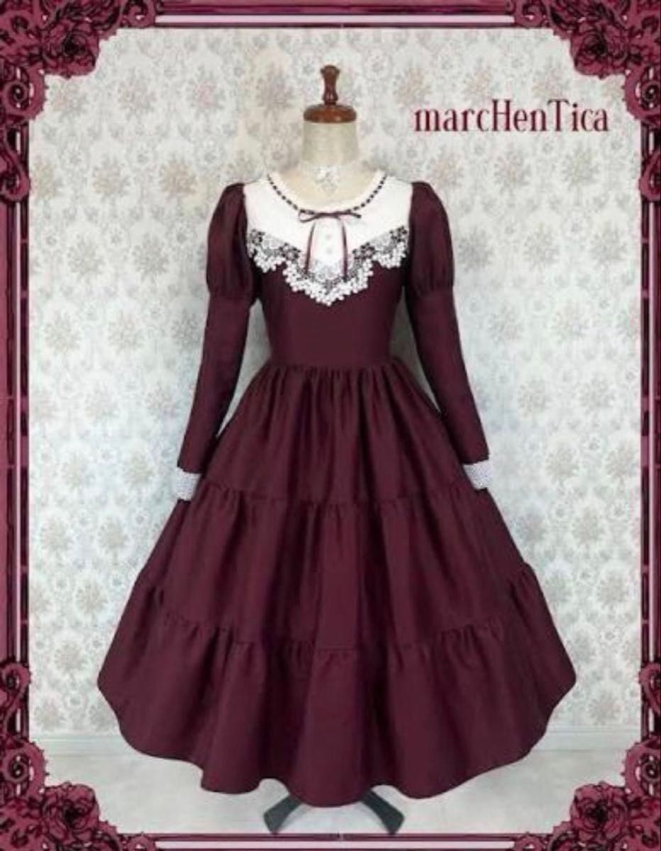 Preview of marchentica ル・レザンワンピース メルヘンティカ 長袖ワンピース ワインレッド ロリータ