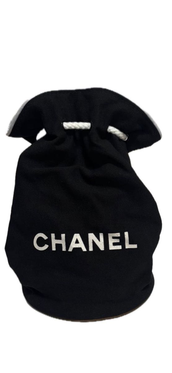 CHANEL シャネル 巾着ポーチ 8.455 ベロア コスメポーチ ブラック