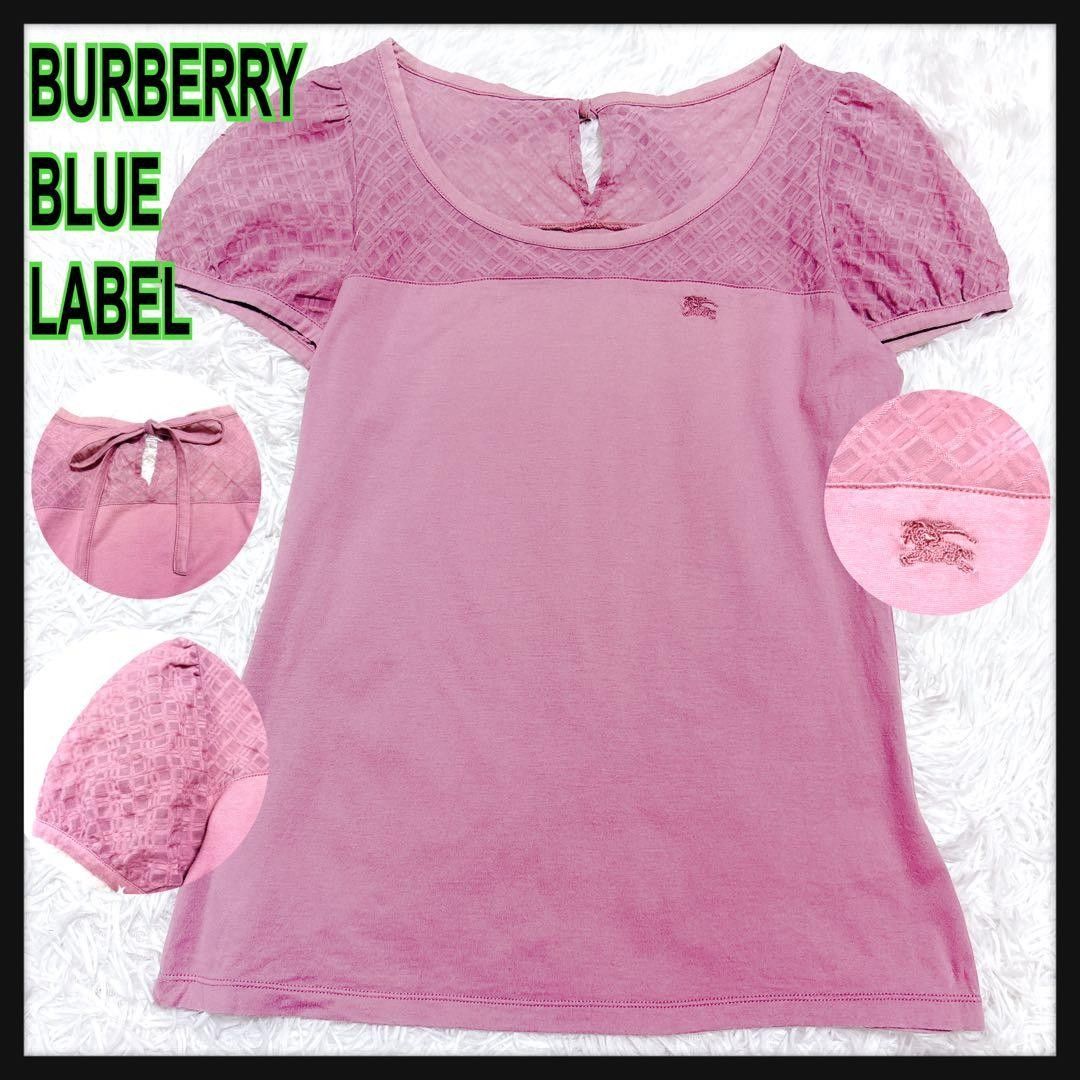 BURBERRY BLUE LABEL ノバチェック 半袖Tシャツ 38 パフスリーブ 