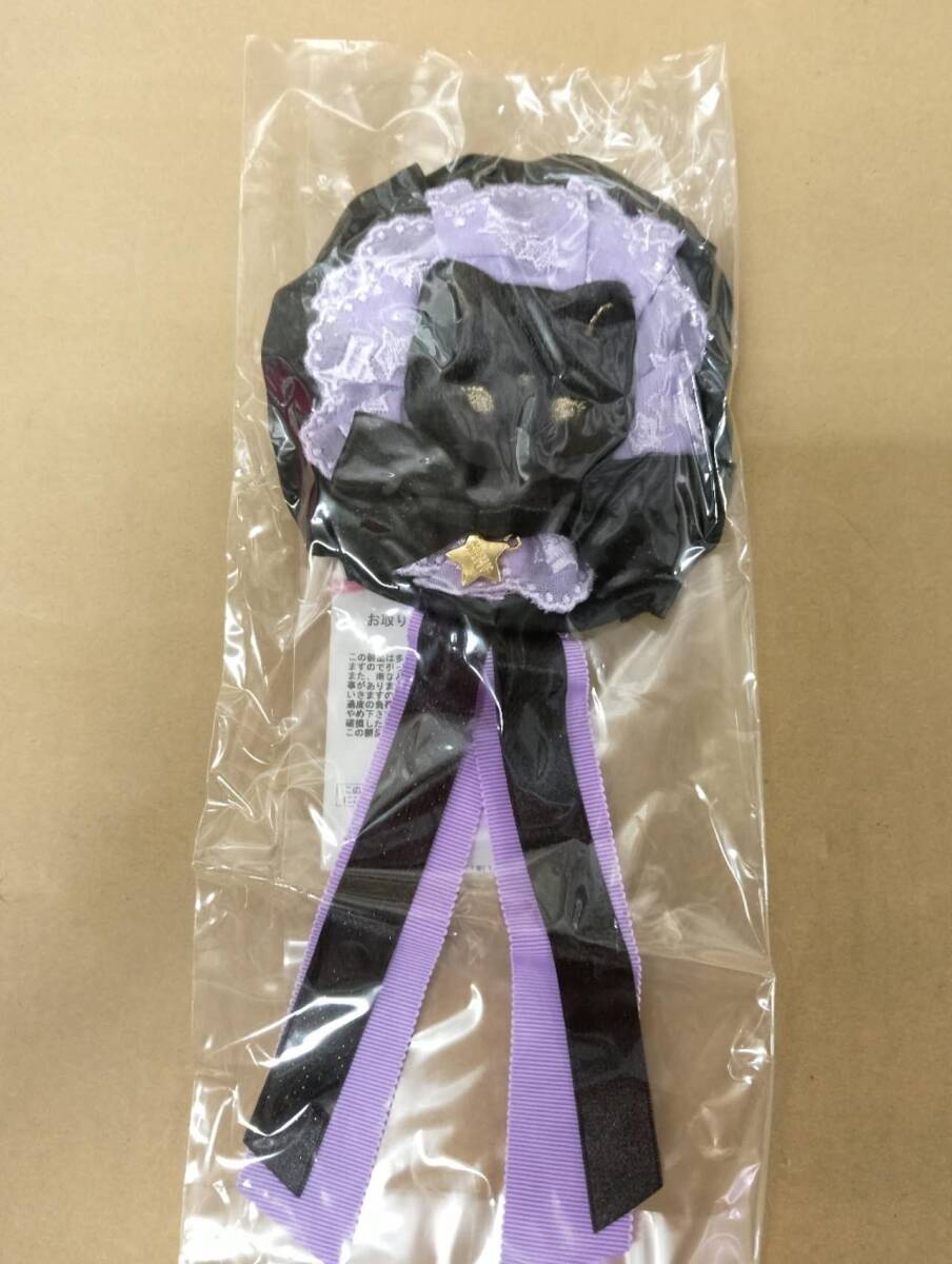 Preview of Angelic Pretty 黒猫モチーフ ロゼッタブローチ ラベンダー × ブラック タグ付き未開封