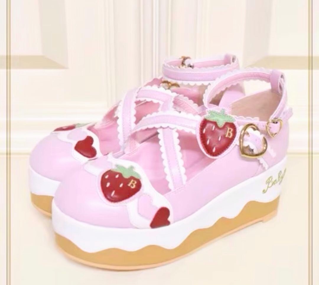 Preview of BABY, THE STARS SHINE BRIGHT Sweetいちごケーキシューズ ピンク M ロリータ ロリィタ