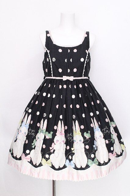 Preview of Angelic Pretty / マシュマロバニー襟付ジャンパースカート 黒 S-26-07-24-057-AP-OP-AS-ZS
