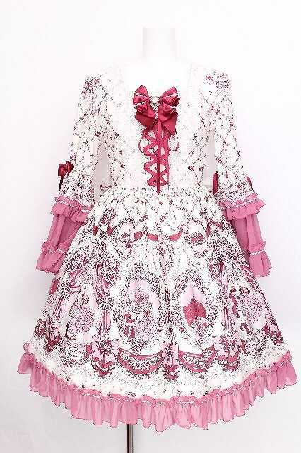 Preview of BABY,THE STARS SHINE BRIGHT / Cinderella きらめく魔法の舞踏会 柄ワンピース 白ｘワイン S-26-07-24-049-BA-OP-AS-ZS