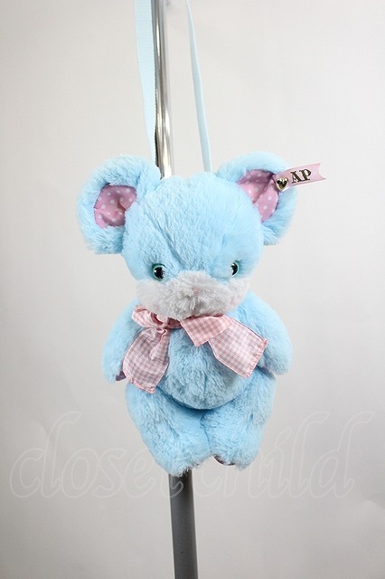 Preview of Angelic Pretty / Toyboxはにかみベアーぬいぐるみポーチ 青ｘピンク I-26-08-07-101-AP-BG-SA-ZI