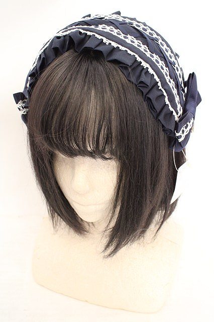 Preview of metamorphose / ヘッドドレス風カチューシャ ネイビ O-26-08-02-1022-ME-AC-IG-OS