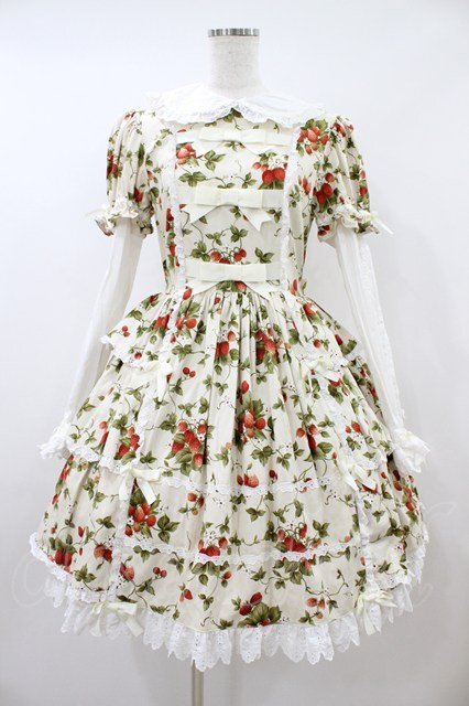 Preview of 【ヤフオク】Angelic Pretty / いちご姫ワンピース Free オフ H-26-08-17-007-AP-OP-NS-ZH