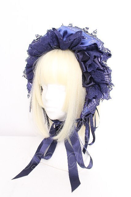 Preview of ALICE and the PIRATES / The Night of Ghost Forest柄ボンネット 紺 S-26-08-13-1003-PA-AC-AS-ZS
