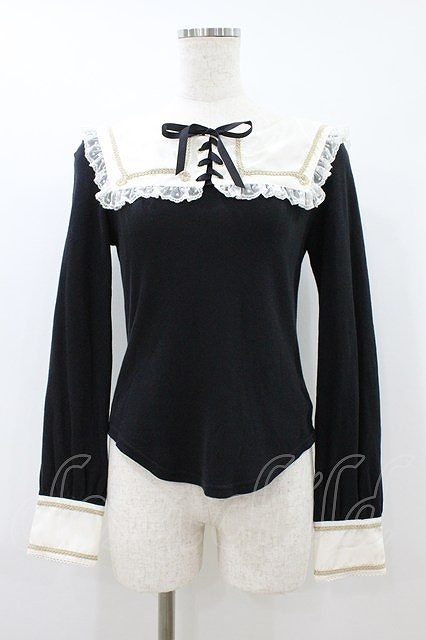 Preview of Angelic Pretty / あみあげ小公女カットソー Free ブラック H-26-08-14-040-AP-TO-NS-ZH