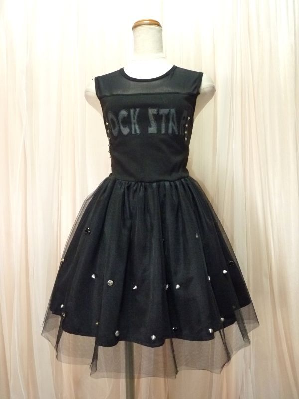 Preview of 8-4☆GLAD NEWS/ブラックストレッチ＆メッシュ/ロリータパンク系/ワンピースドレス/F/W28~38.B39~45☆