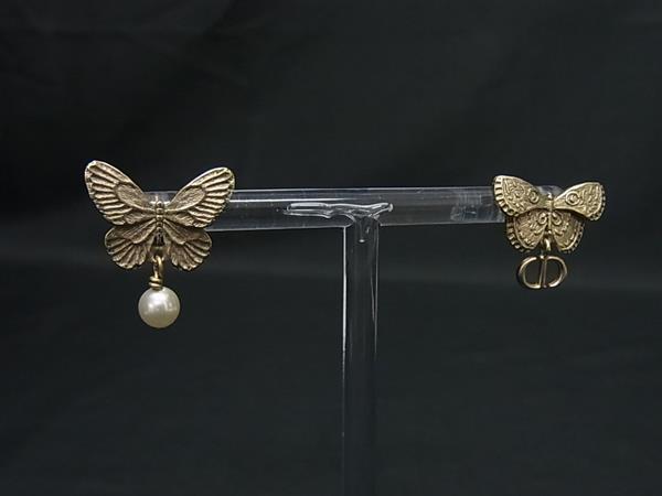 Preview of 1円 ChristianDior クリスチャンディオール メタモルフォーゼ パール ピアス アクセサリー レディース ゴールド系 HC3568