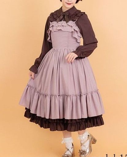 Preview of 未使用タグ付き axes クラシカル フリルジャンスカ Kawaii ピンク アクシーズ ワンピース シャルミエール JSK