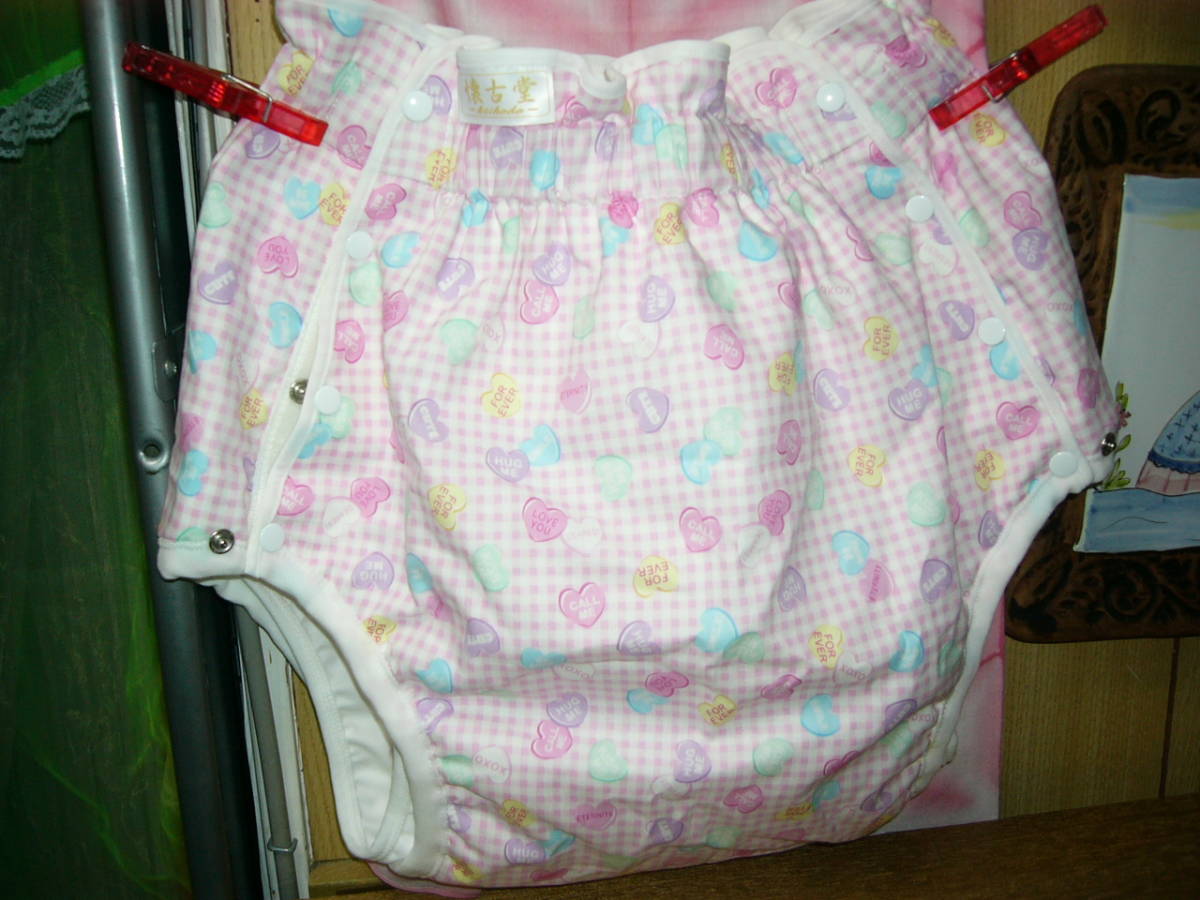 大人おむつカバー 懐古堂 Mサイズ ベビーイエロー 鳥柄 裏はソフト