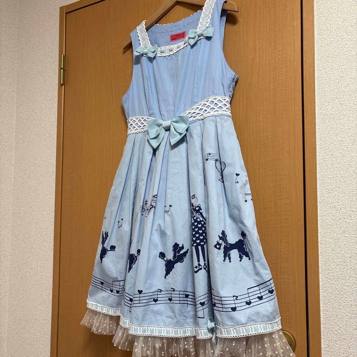Preview of ベイビーザスターズシャインブライト 水色 プードルちゃん柄JSK