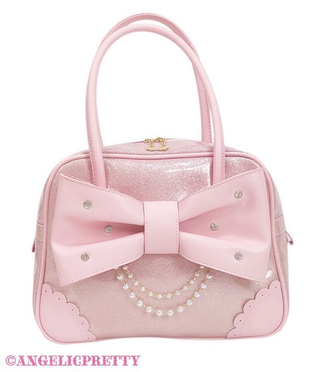 Preview of Angelic Pretty グリッター宝石リボンボストンバッグ ピンク