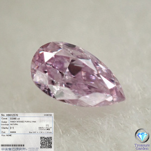 トレジャーG) Fancy Intense Purple Pink 0.046ct I1【CGLソーティング】ピンクダイヤモンド ピンクダイヤ ペアシェイプ