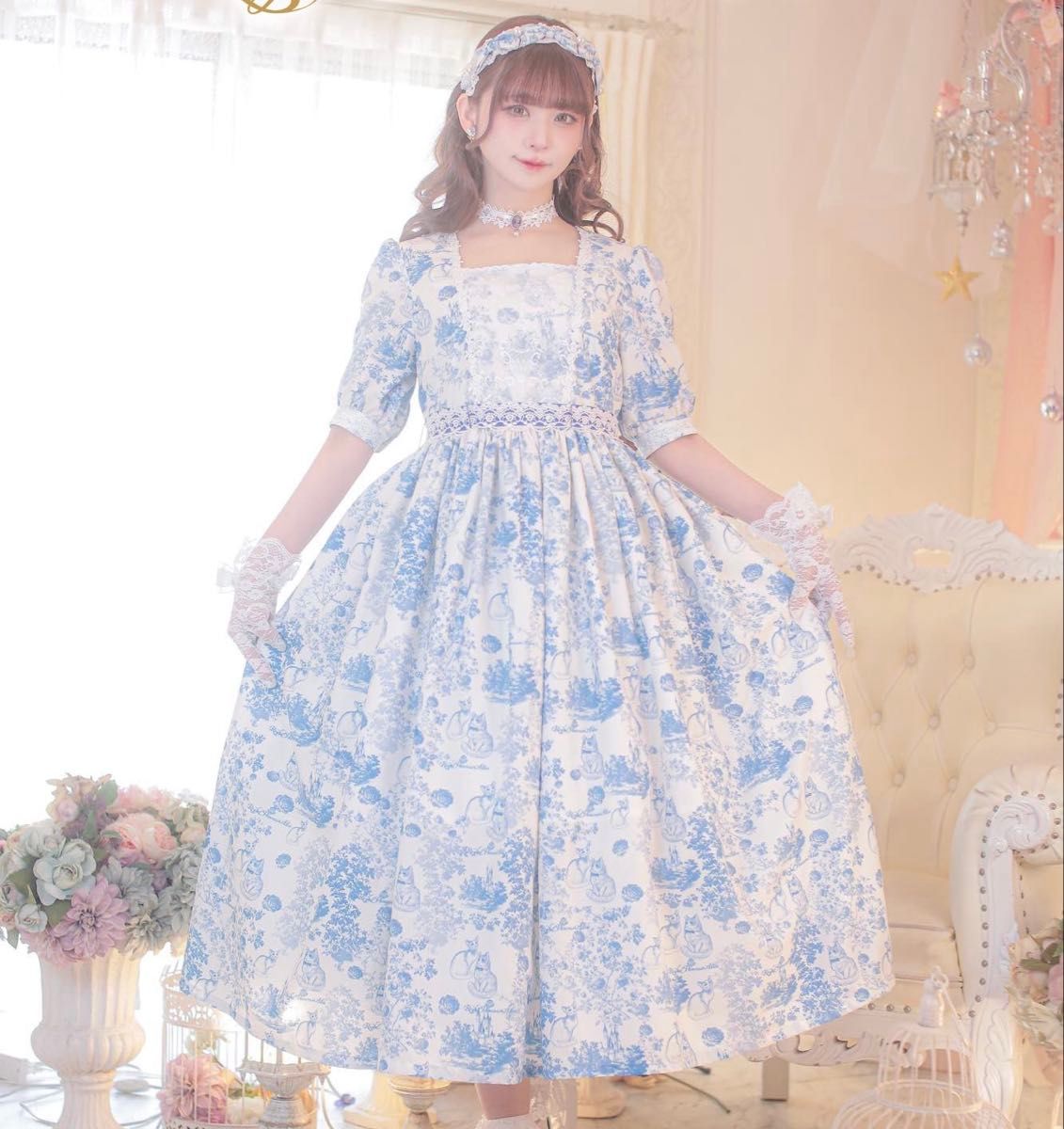 Preview of ロイヤルプリンセスアリス トワルドジュイ ニャワルドジュイ サックス 水色 ロリータ ワンピース