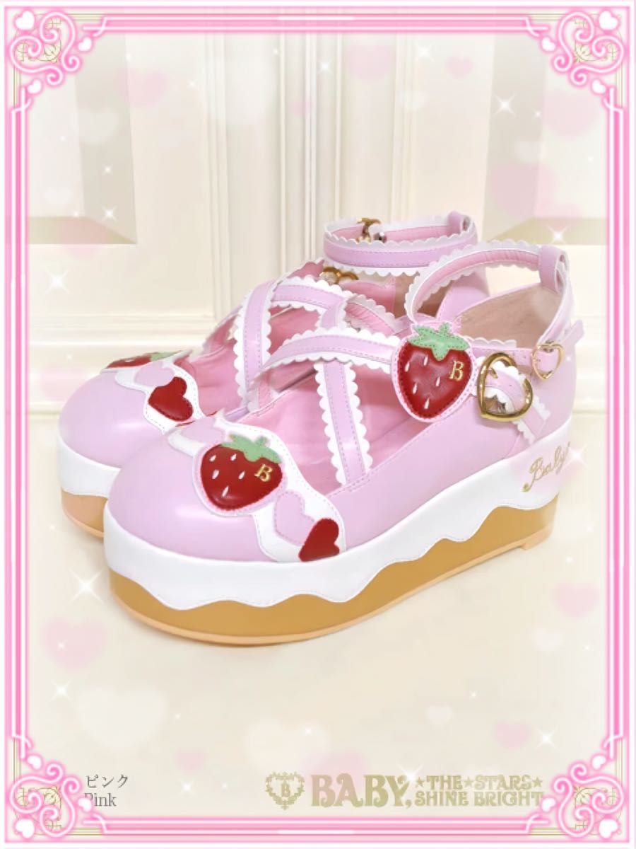 Preview of BABY, THE STARS SHINE BRIGHT Sweetいちごケーキシューズ ピンク L
