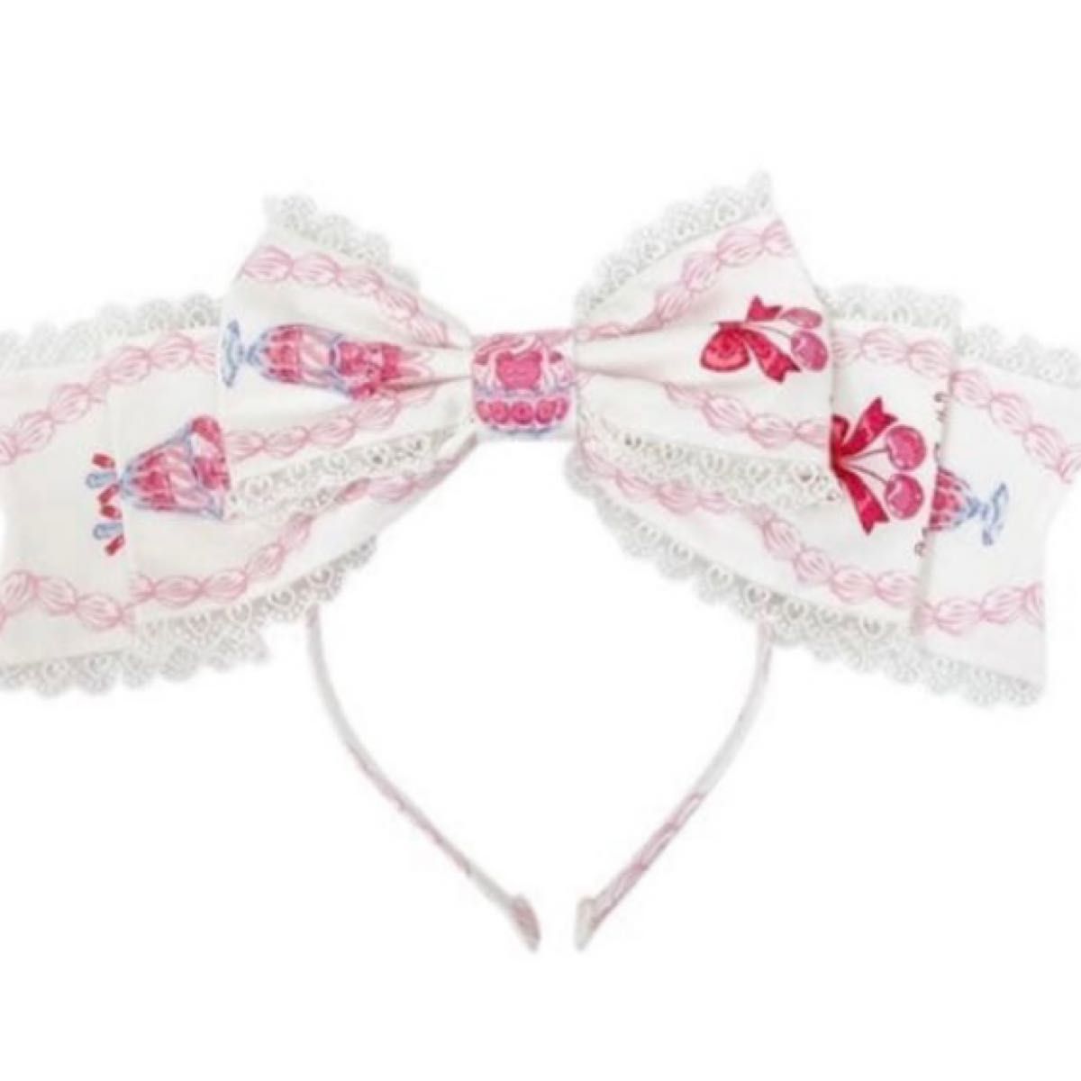 Preview of Angelic Pretty bunny ribbon Parfaiteria カチューシャ 白